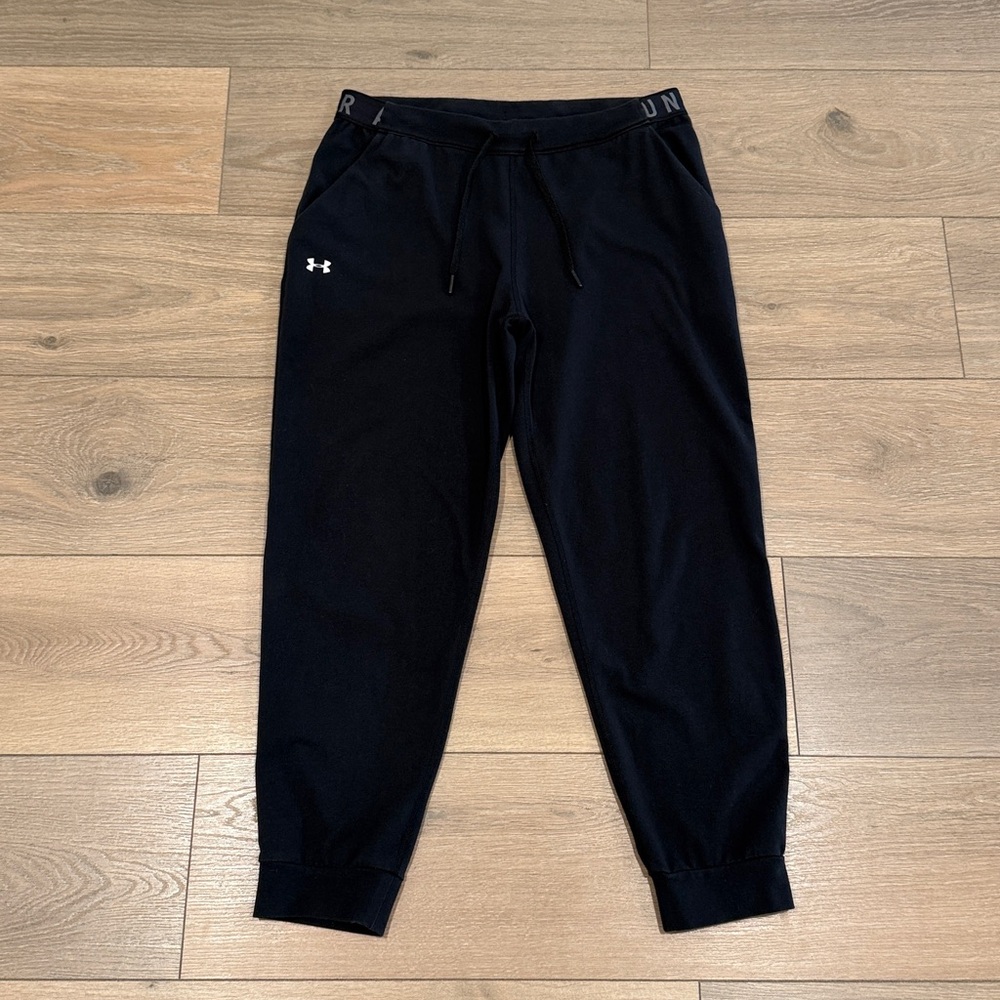 UNDER ARMOUR Black Favorite‎ Jogger Loose Fit Lightweight Cotton Bottoms Size S